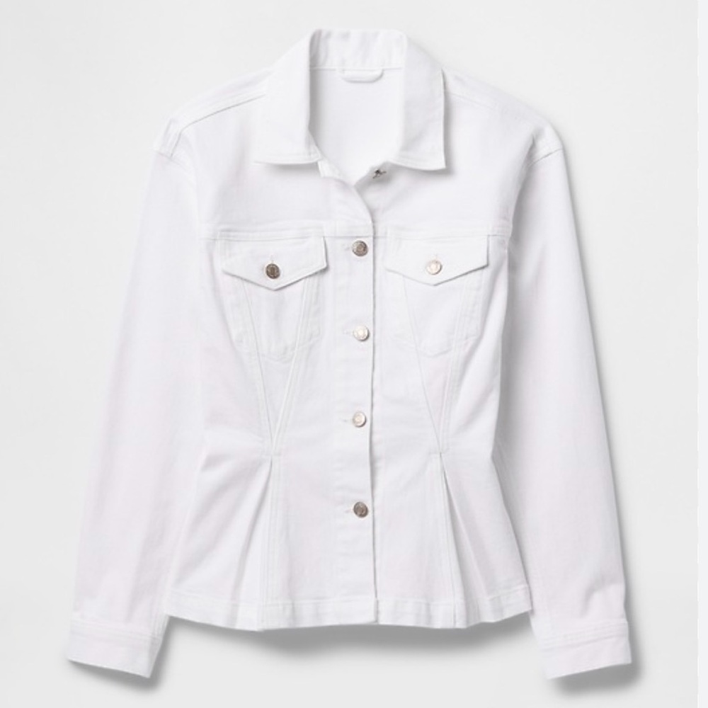 GAP White Women’s Denim Jacket - Peplum Style